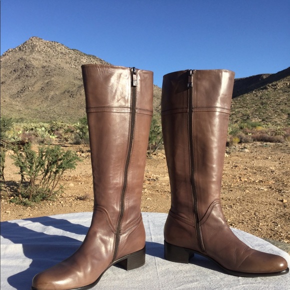 Alberto Fermani Taupe Leather Boots 39.5 Italy - Picture 1 of 8